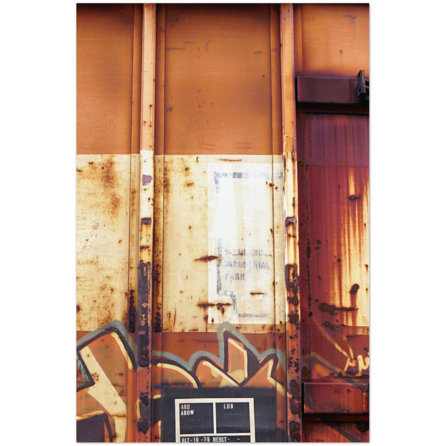 QUEBEC CENTRAL (QC) RUSTY BOXCAR VERTICAL METAL PRINT