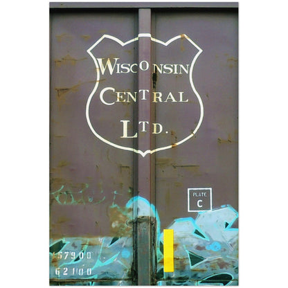 WISCONSIN CENTRAL VERTICAL METAL PRINT